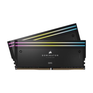 Corsair DOMINATOR® TITANIUM RGB 64GB (2x32GB) DDR5 DRAM 6400MT/s CL32 Intel XMP Memory Kit — Black